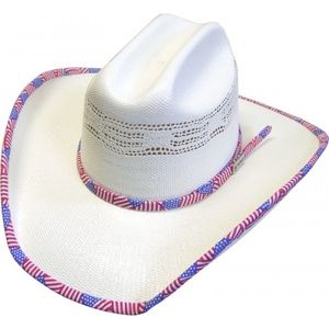 Flag Red White Blue Bound Hat Edge Band